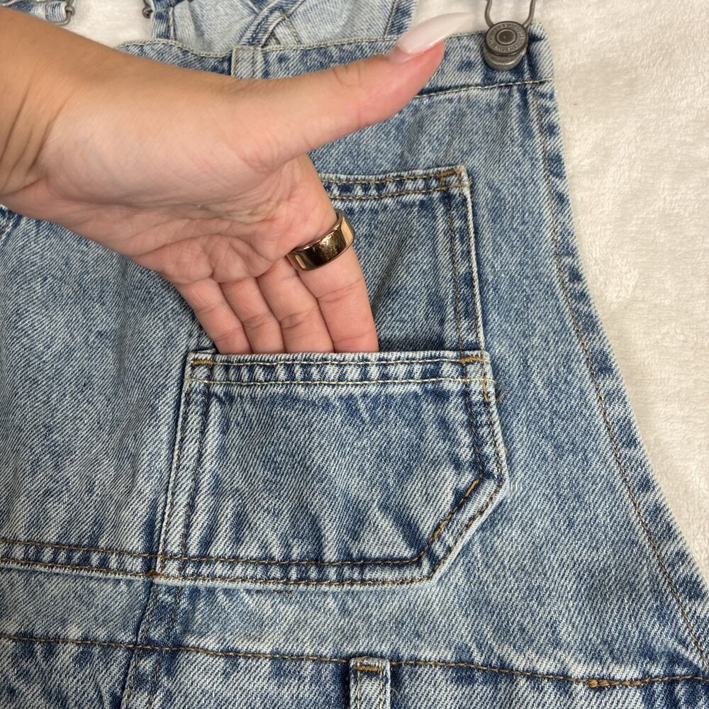 Free People We The Free Ziggy Shortalls Denim Jean Shortalls Overalls Short XS - Picture 7 of 13